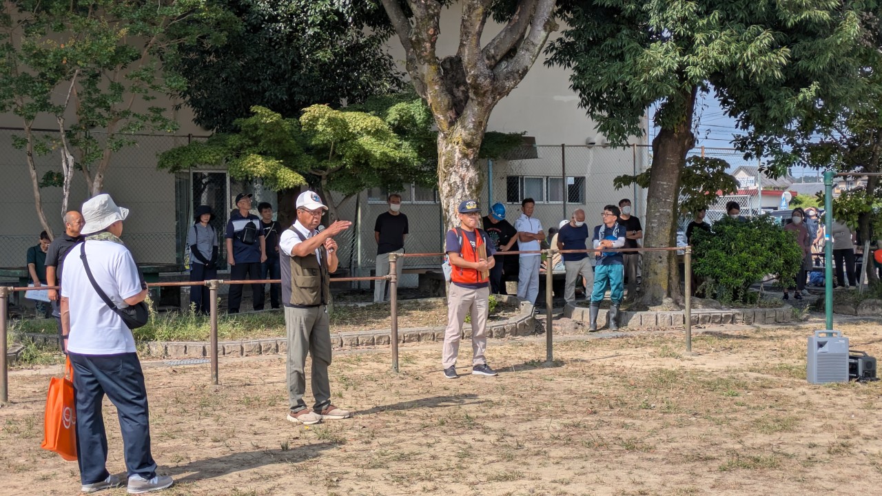 古井地区、防災訓練参加